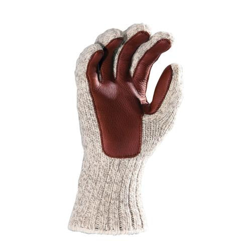 ragg wool and leather gloves