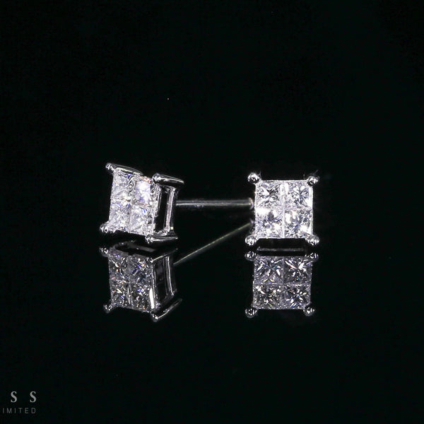 earring square diamond