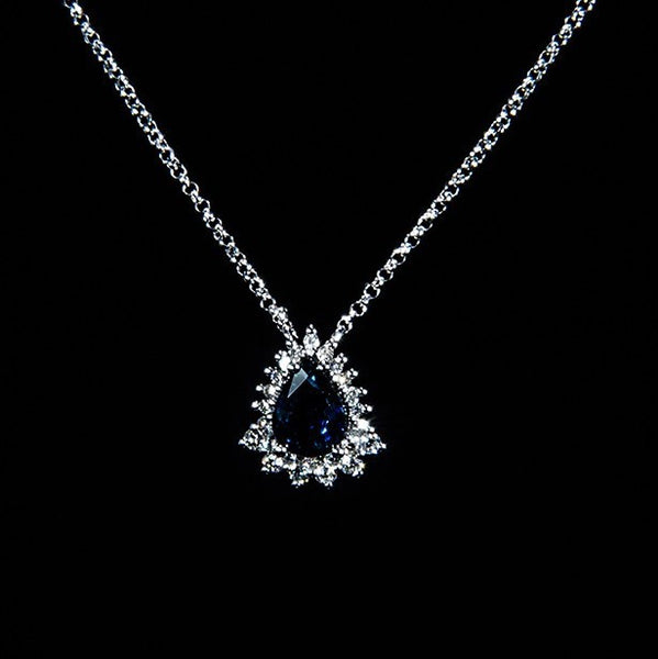 Deep Blue - 18K White Gold Sapphire Necklace