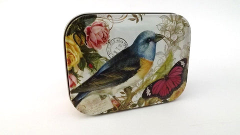Bird and butterfly tin