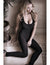 Sheer Fantasy Opaque Footless Body Stocking with Criss Cross Back- Front