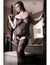 Sheer Fantasy Gartered Crotchless Teddy Body Stocking- Plus- Front