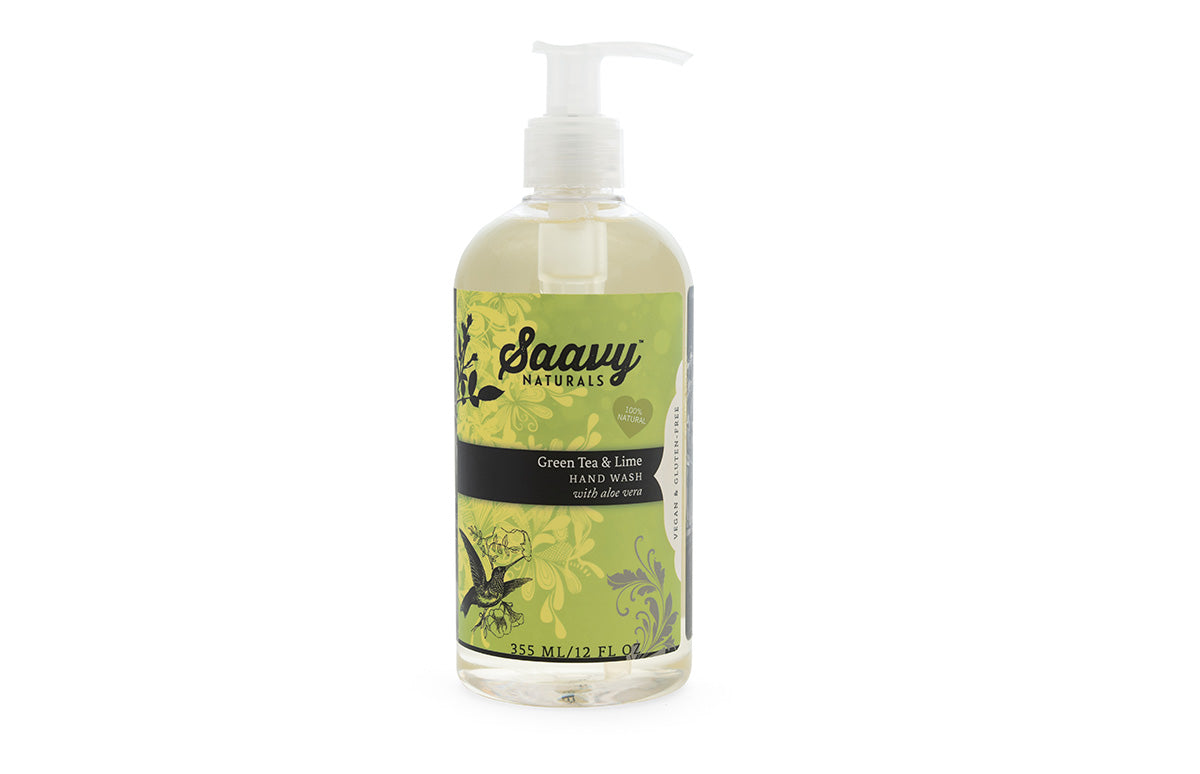Natural And Organic Liquid Hand Soap Green Tea And Lime Saavy