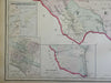 Texas & Oklahoma Austin Galveston 1876-9 O.W. Gray fine large map