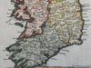 Ireland lovely c. 1700 Moll map Ulster Munster Connacht Leinster Dublin