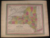 New York by Mitchell 1846 fine folio old hand color vintage antique map