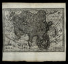 Asian Continent Korea as island China Arabia India 1661 Jansson miniature map