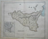 Ancient Sicily Italy Sicilia Syracuse Athenian Siege 1855 Philip Historical map