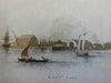 Washington D.C. Navy Yard Potomac River Warships 1845 Force city view old print