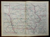 Iowa State Map Iowa City Council Bluffs Cedar Rapids 1872 Asher & Adams map