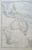Oceania Australia New Zealand Indonesia Polynesia 1865 Johnston large folio map