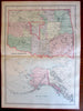 Indian Territory Alaska 1897 North America large old very detailed map