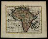 African Continent imaginary features 1713 Moll miniature map lovely hand color