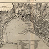 Genoa Italy Italia harbor port city 1873 detailed old urban plan map