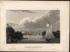 Hartford Connecticut River sailing ships c.1840 old antique print city view