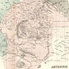 Africa Abyssinia Nubia detailed 1855 Dufour old map hand color scarce