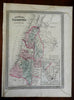 Holy Land Palestine Israel Twelve Tribes 1870 A.J. Johnson Scarce Issue map
