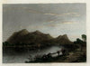 Mount Tom Connecticut River Mass c.1850 engraved view print lovely hand color