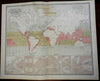 World climate Global Trade Winds Air Currents Hurricanes Sea Lanes 1856 Map