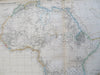 Africa Continent 1860 Weller fine large color map w/ blank interior