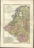 Netherlands Belgium Holland Flanders Northern France c1780 antique handcolor map