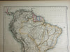 South America Brazil Peru Patagonia Venezuela 1856 Fullarton lithographed map