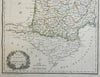 Western France Brittany Aquitaine Gascony French Empire c. 1810 Charnouin map