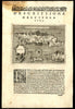 Cuba Spagnola Porcacchi 1576 Porro map w/ sea monsters cupid ship cartouche