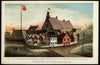 Whitehall street brick house early Manhattan 1869 New York city view color print