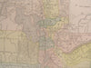 Utah Salt Lake Iron Kane Juab Emery Beaver Millard 1882 scarce old antique map