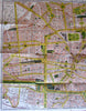 Brussels Belgium City Plan 1894 rare folding pocket map Kiessling color litho
