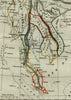 Indo China Thailand Vietnam Malaysia SE Asia 1836 Tardieu Perrot miniature map
