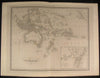 Oceania Australia w/ NSW large inset c.1845 scarce antique engraved map