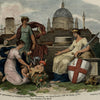 Allegorical title page frontis muses London c.1800 engraved hand color print