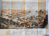 World History 1860 splendid monumental 2 vol. leather set 37 color plates flags views