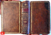 Paris France miniature views book c.1797 Saintin 35 engravings leather binding
