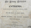 Old Colony Music Anthems for Organ Piano 1823 American Boston Handel Haydn book