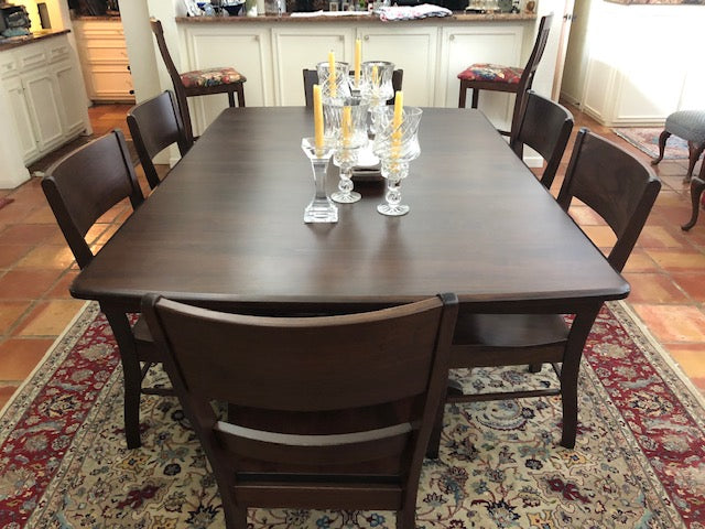 Customer Photo - Baytown Double Pedestal and Genesis Dining Chair in Walnut with a Tavern Stain
