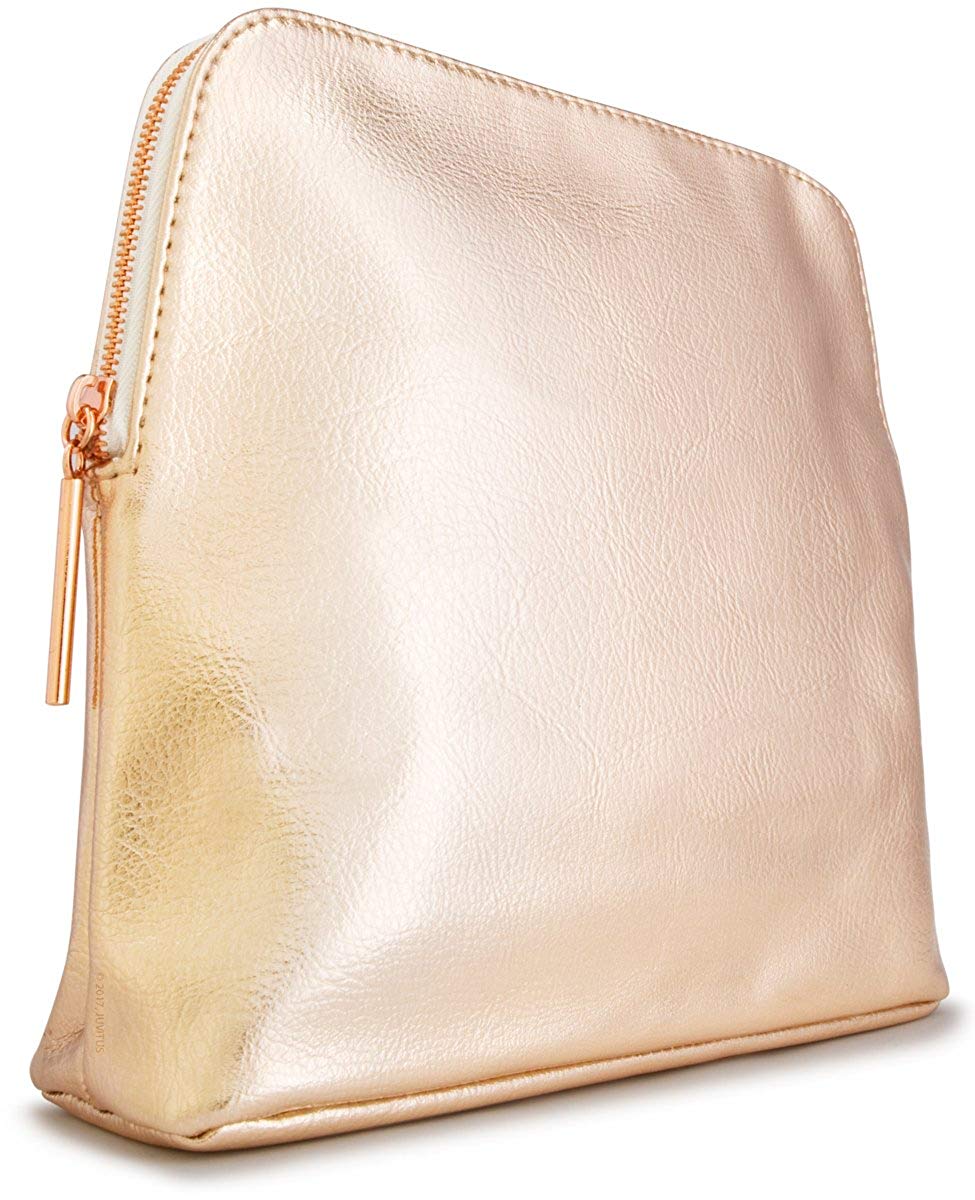 large rose gold clutch bag