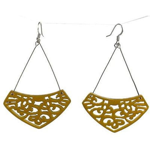 Simone Lace Earrings in Mustard Handmade and Fair Trade