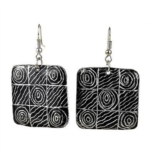 Recycled Pan African Motif Earrings Handmade and Fair Trade