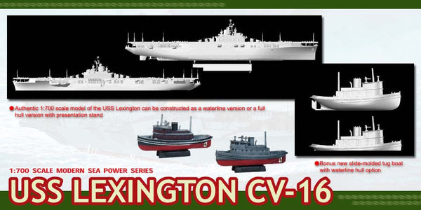 Lexington CV-16 Dragon Plastic Model Kits #7051 1/700 U.S.S 