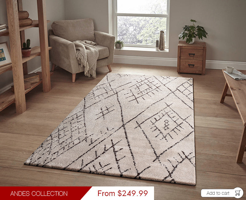 Modern Weave Andes Collection Super Soft Microfiber Morrocan Floor Rug AND03
