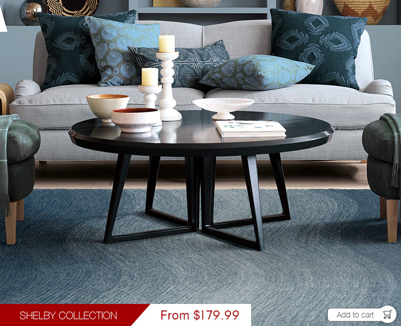 Shelby Collection Modern Floor Rugs Blue Wave SHE02
