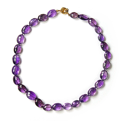Charming Amethyst Beaded Sterling Silver Necklace for Ladies - Arabic Islamic Shopping Store - 1