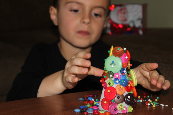 Christmas tree button craft