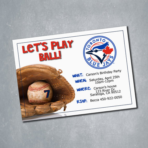 Toronto Blue Jays birthday party invitations