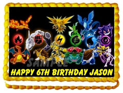 Pokemon edible birthday party cake topper