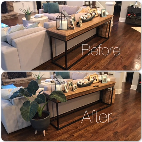 before and after home end table