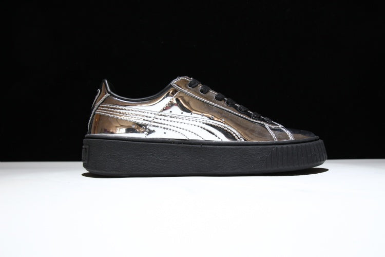 Puma Basket Platform Metallic Silver 